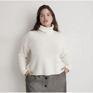 NWT Madewell Plus Sadler Turtleneck Sweater. Ivory. Sz 3X